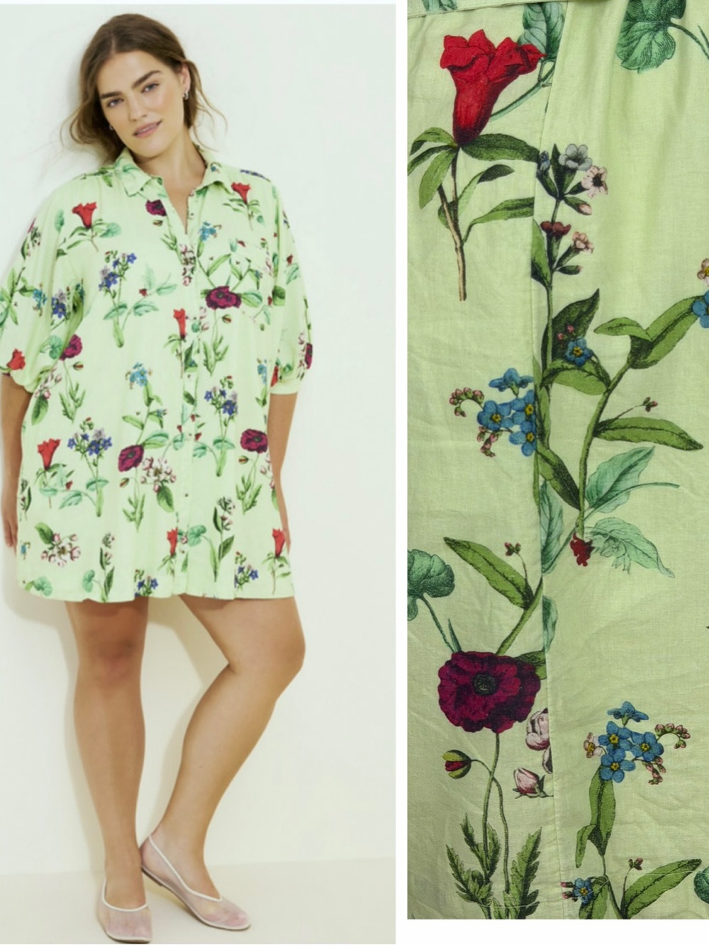 Maeve Mona Linen Floral Shirtdress Women’s 3X